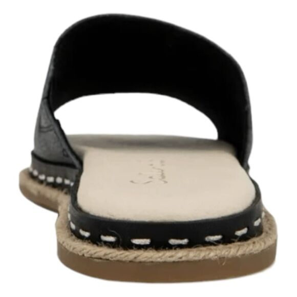 Splendid Calipso Sandal Black Leather Slide Open Toe Wide Strap Flat 8.5 - Picture 5 of 10